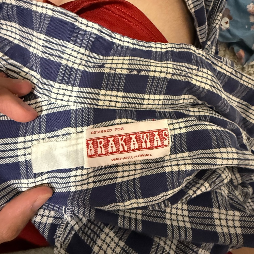 Navy Checkered Men's Shirt - Picture 3 of 3